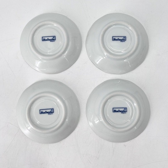 Blue Danube Blue Onion 4.25" Porcelain Tea Saucers Japan Rectangle Stamp 4 Pcs - Picture 4 of 5